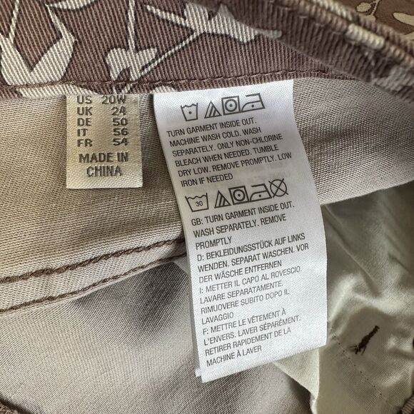 LOGO Lori Goldstein Jeans Women Size 20W Taupe Floral Stretch Twill Straight - Picture 9 of 11